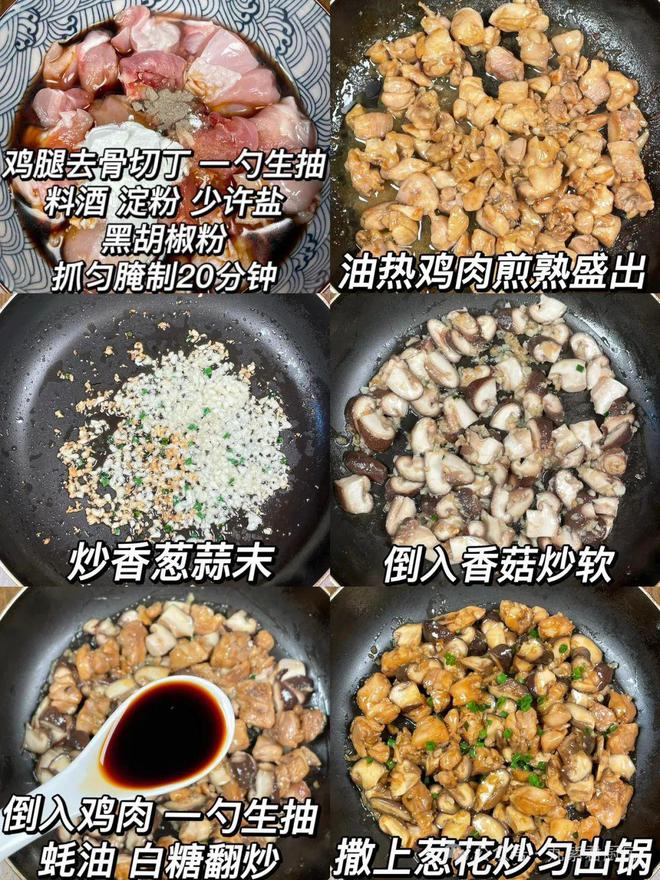 香菇滑鸡鸡腿肉裹满了酱汁鲜嫩多汁香菇香气扑鼻(图1)